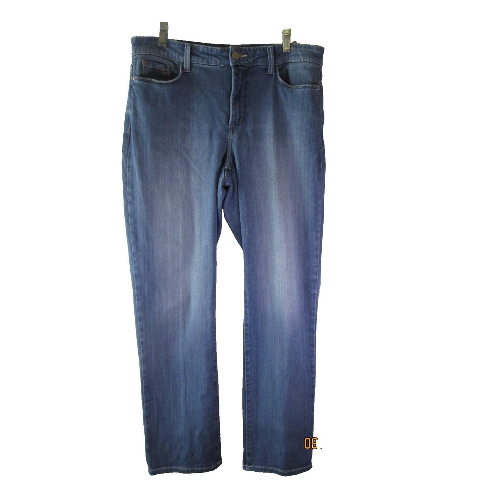 NYDJ Lift/Tuck Antique Wash Straight Leg Denim Ankle Jeans Womens Size 14